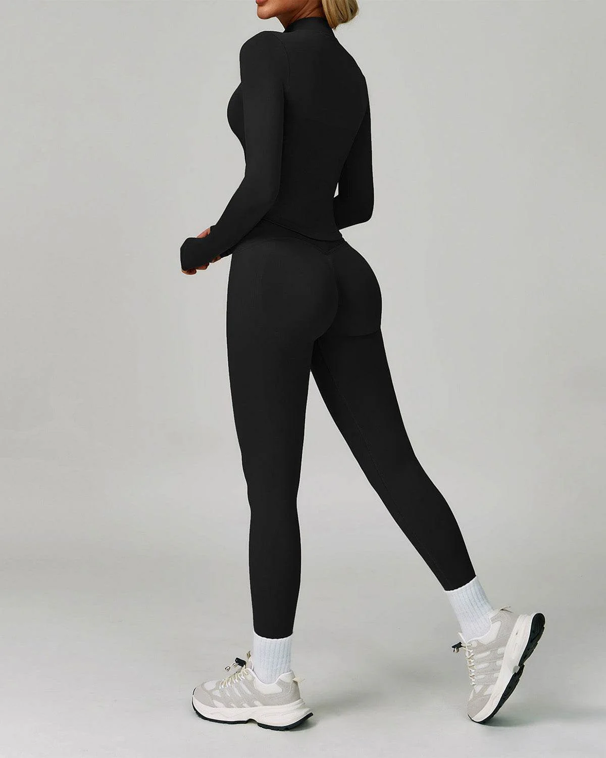 3 Pieces Activewear Set with Bra, Jacket and Legging - Artadvier