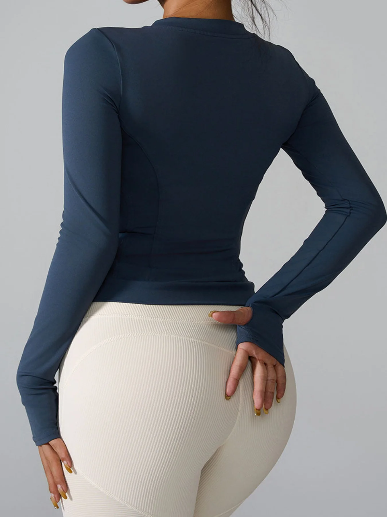 Slim Fit Workout Jacket Full Zip Long Sleeve Athletic Coat - Artadvier