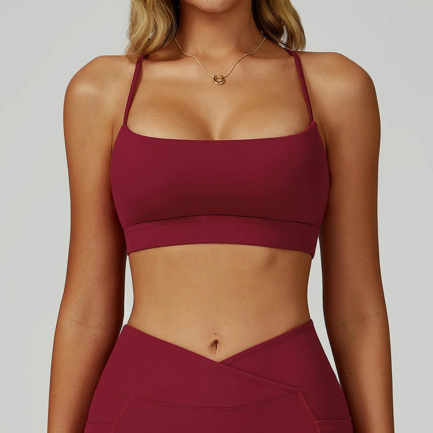 Cross Back Yoga Bra with Removable Chest Pad - Artadvier