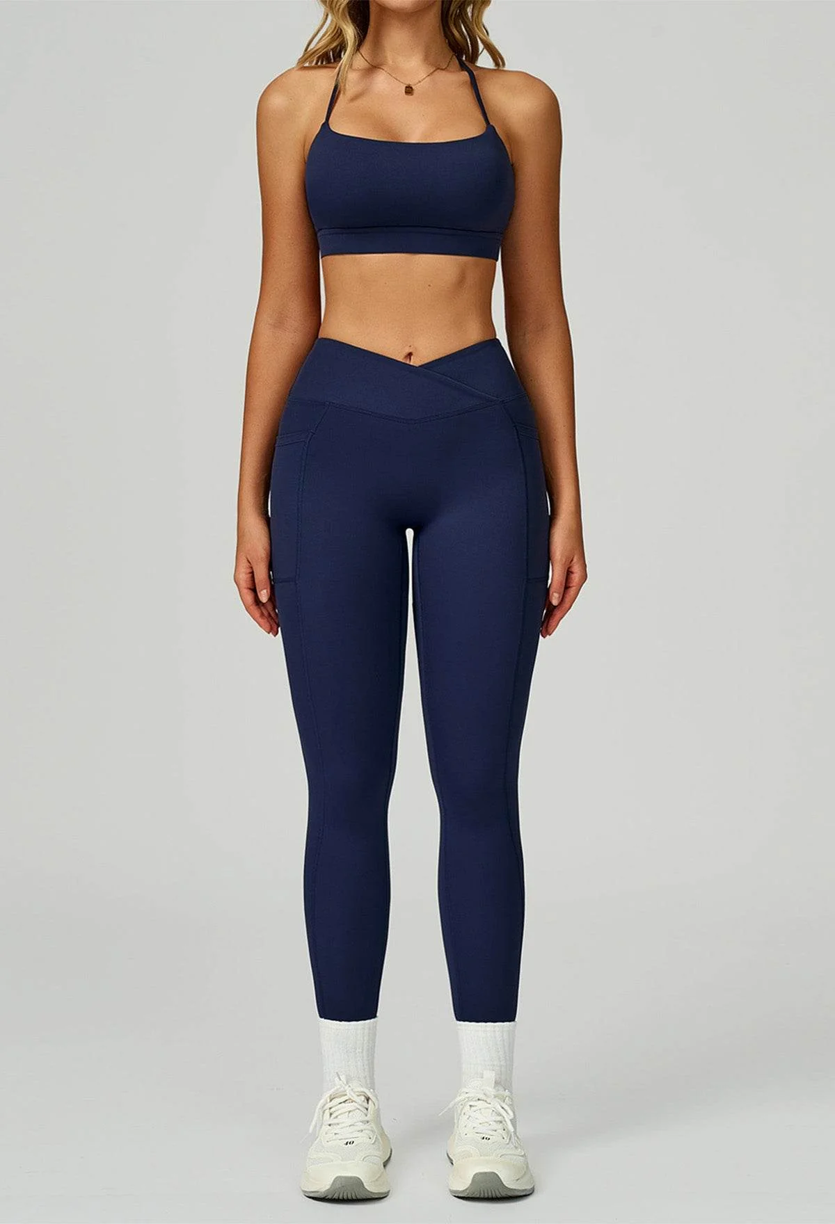Activewear Set with Cross Back Bra and Legging - Artadvier