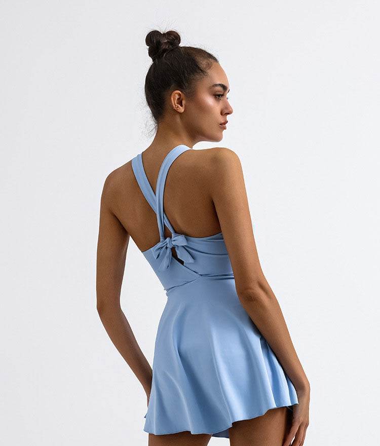 Cross Back Tennis Dress with Built Short - Artadvier