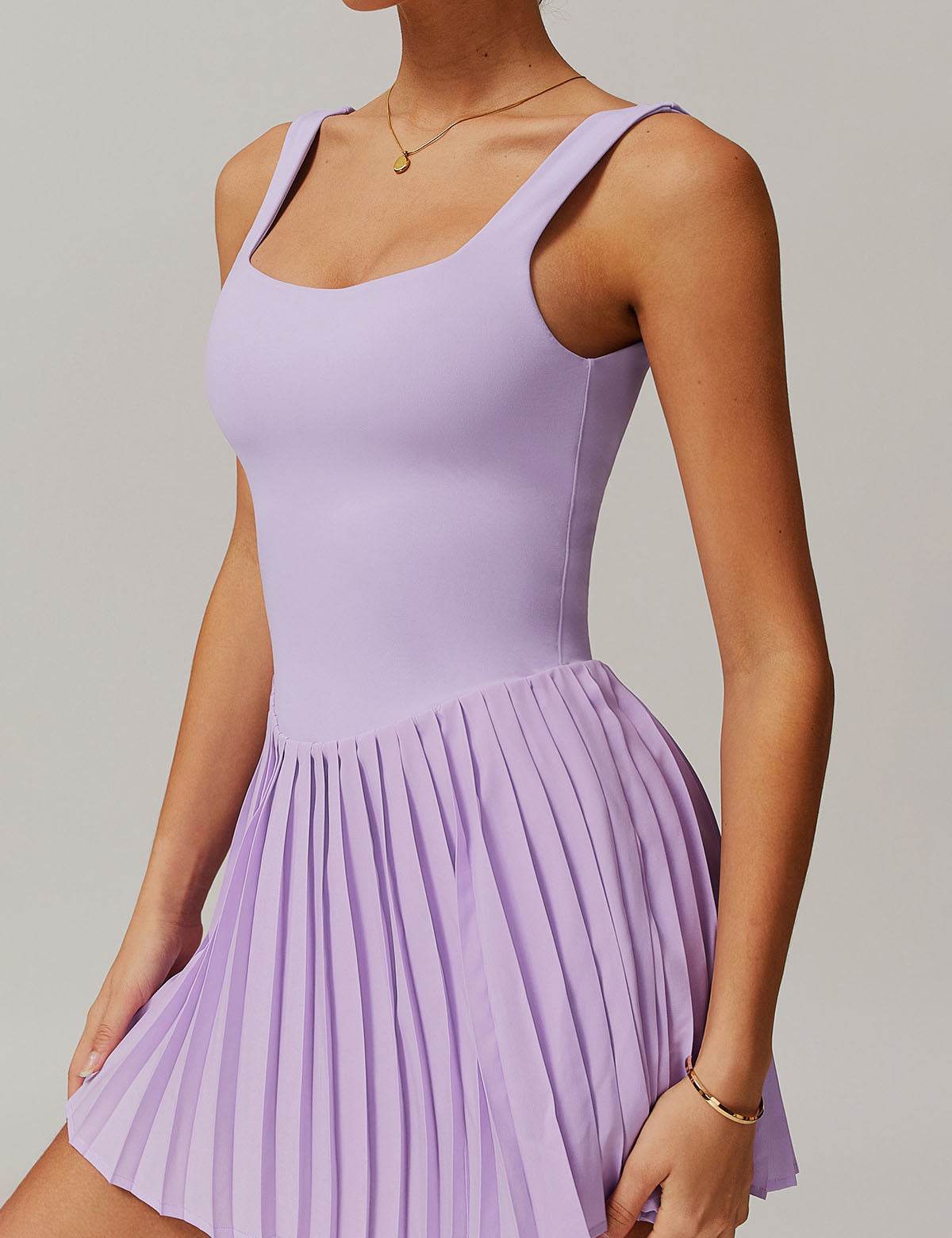 One Piece Tennis Dress with Shorts and Hidden Pockets - Artadvier