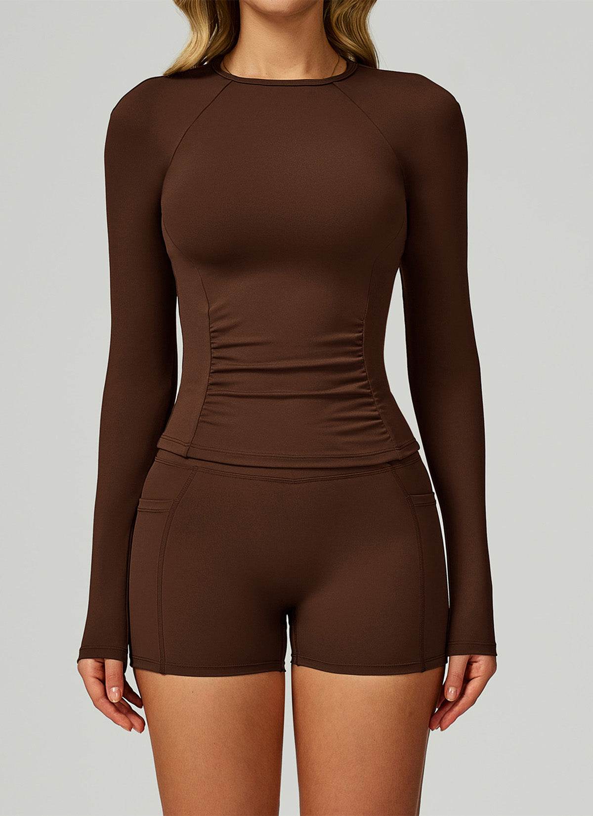 Sport Set with Long Sleeve Crew Neck T-Shirt and Short - Artadvier