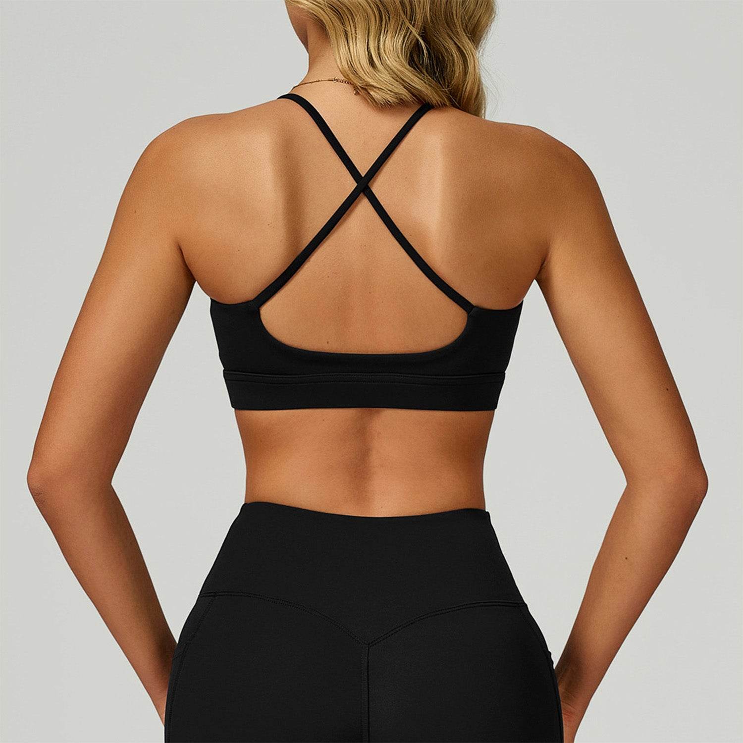Cross Back Yoga Bra with Removable Chest Pad - Artadvier
