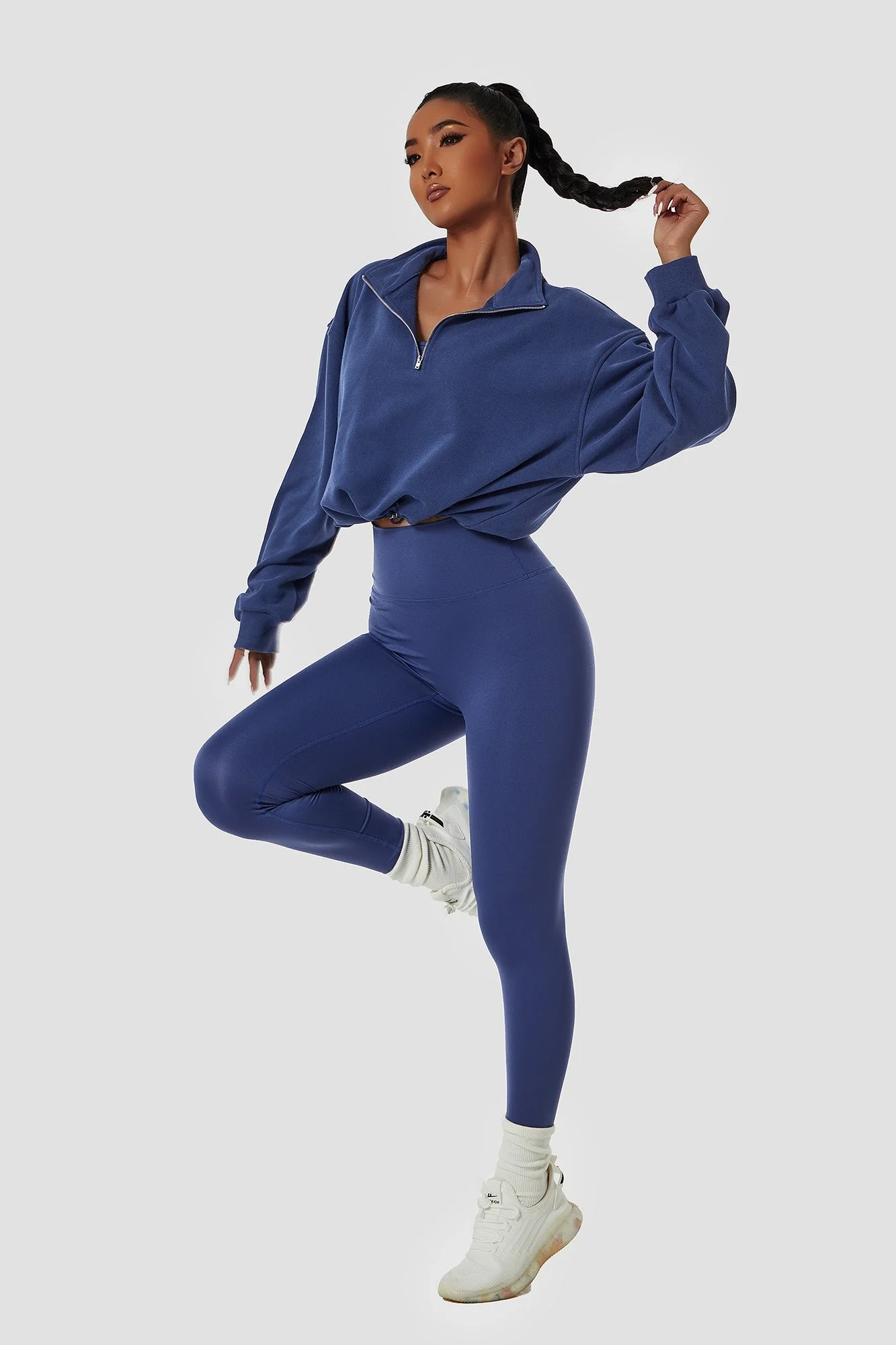 Half-Zip Pullover Sweatshirt Relaxed Fit - Artadvier