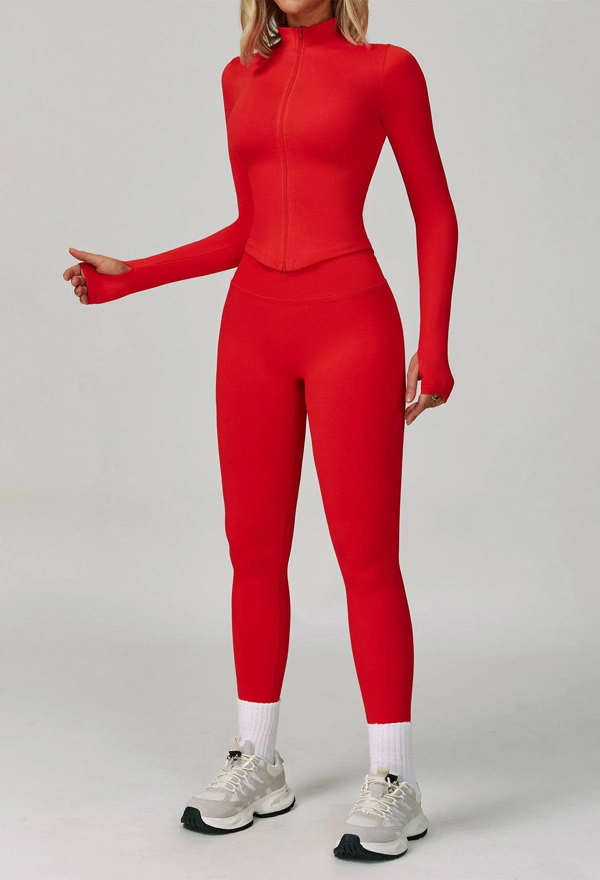 Activewear Set with Full Zip Jacket and Legging - Artadvier