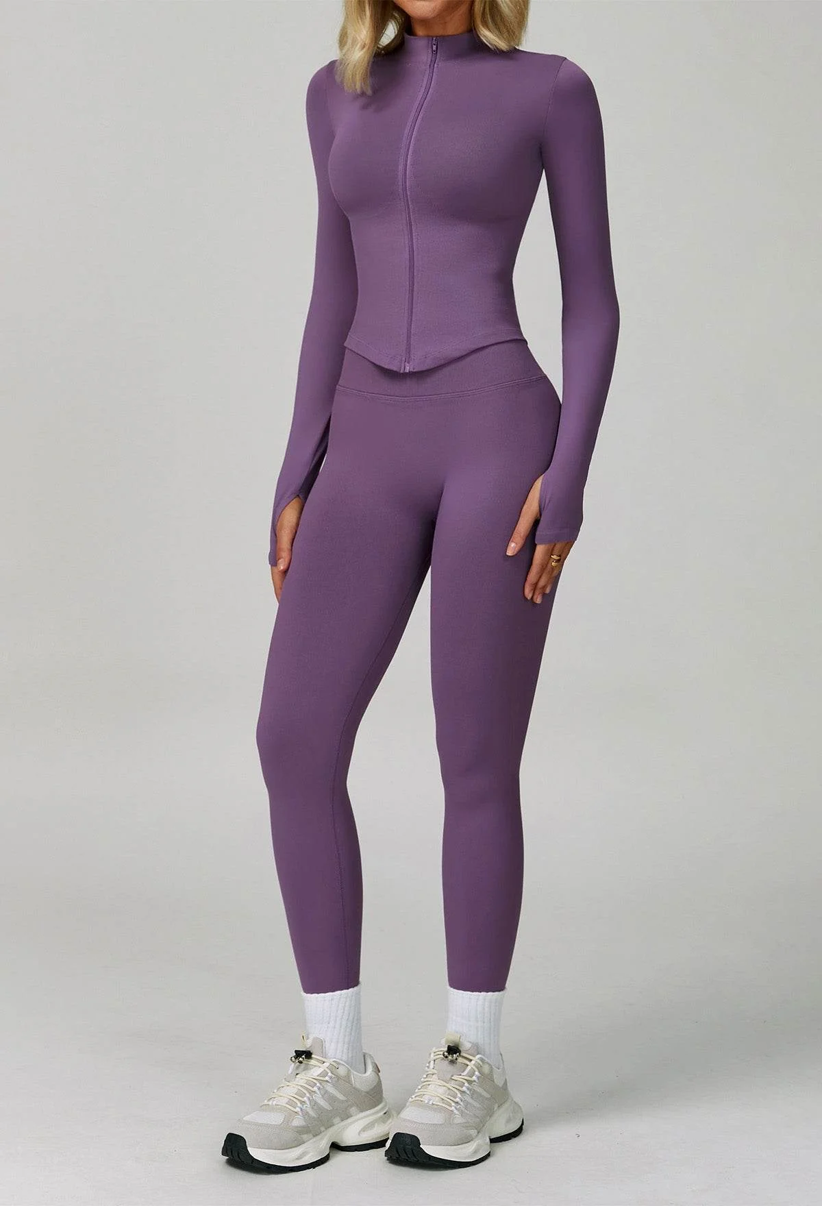 Activewear Set with Full Zip Jacket and Legging - Artadvier