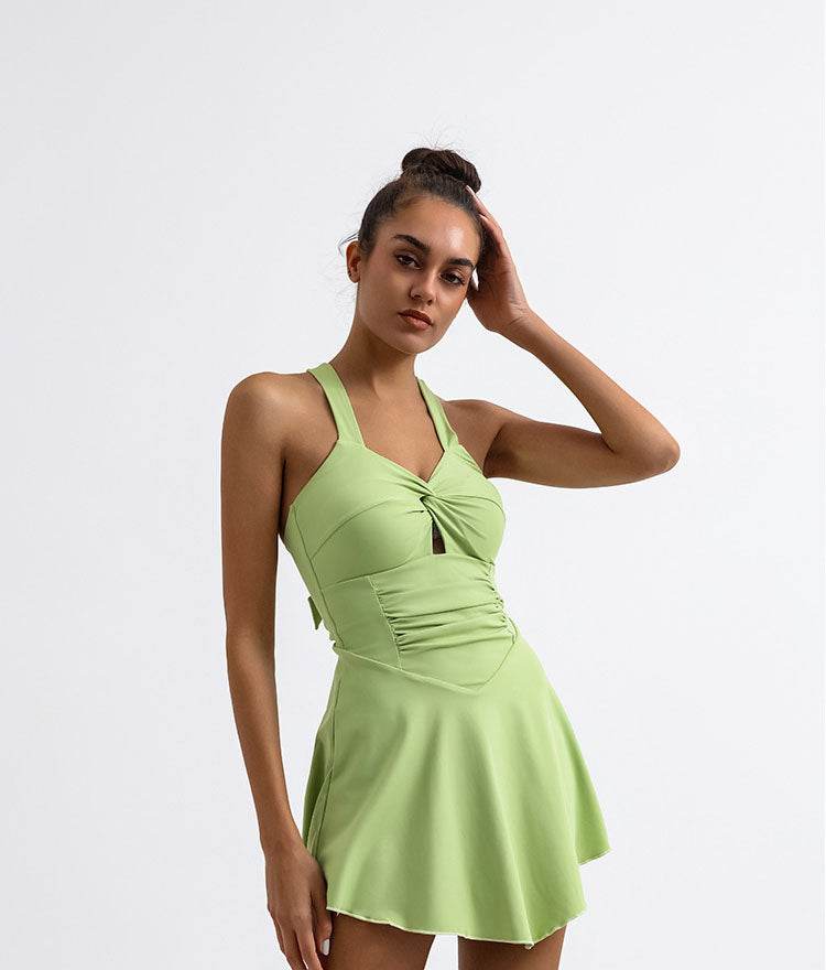 Cross Back Tennis Dress with Built Short - Artadvier