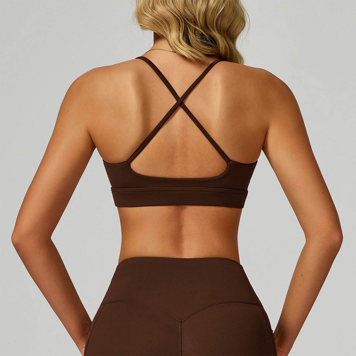 Cross Back Yoga Bra with Removable Chest Pad - Artadvier