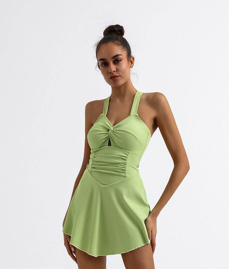 Cross Back Tennis Dress with Built Short - Artadvier