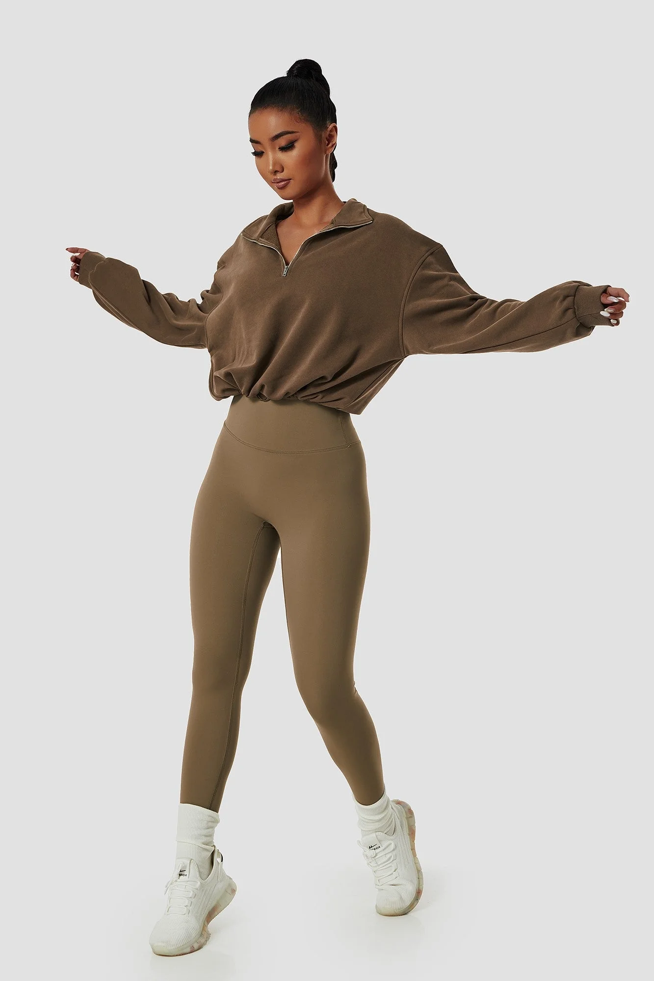 Half-Zip Pullover Sweatshirt Relaxed Fit - Artadvier