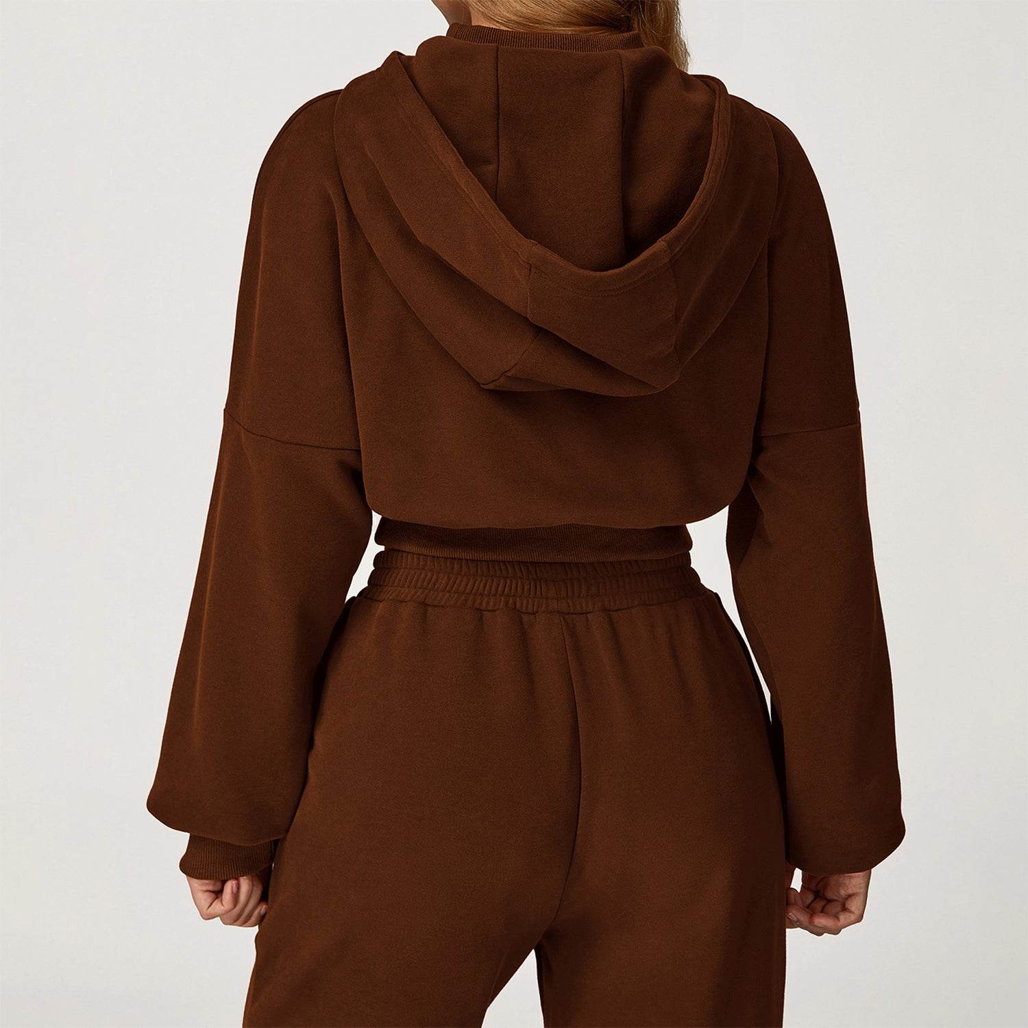 Long Sleeve Crop Sweatshirt Casual Hoodie - Artadvier