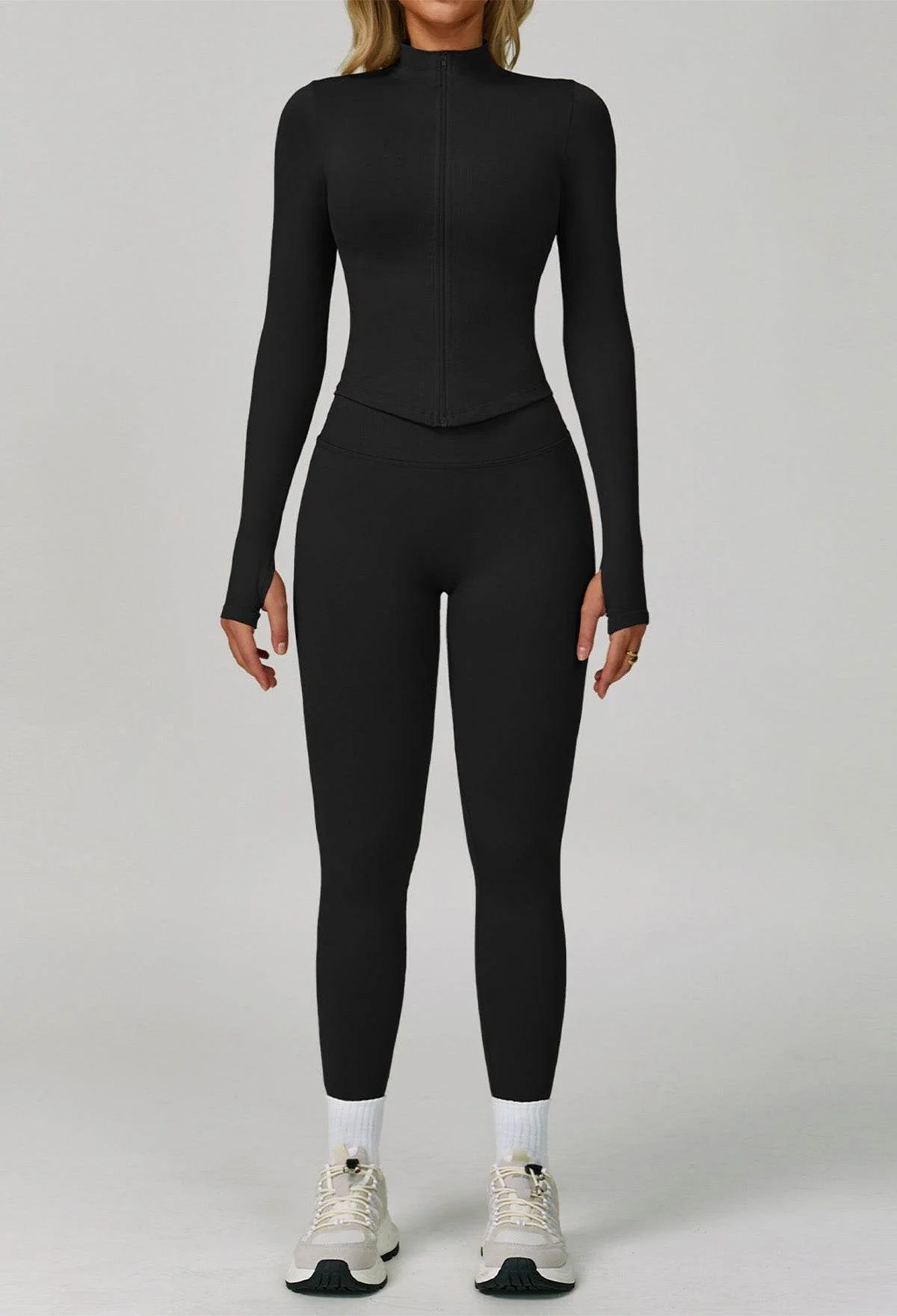 Activewear Set with Full Zip Jacket and Legging - Artadvier